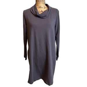 Pure Jill Slate Gray Cowl Neck Tunic Dress sz Large